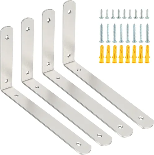 Vista 19 de Alise Soportes Flotantes para Estantes, Soportes en L para Estantes de Servicio Pesado, Soportes de Estantería de Acero Inoxidable, Escuadra Angular