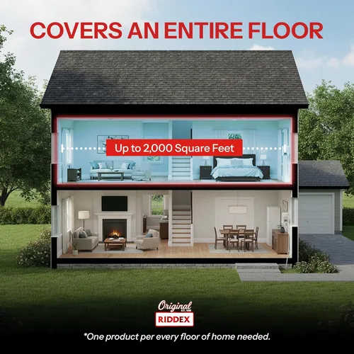 Vista 4 de RIDDEX Plus Repelente de Insectos Enchufe, Disuasivo para Ratones - Control de Plagas para la Defensa Contra Ratas, Ratones, Cucarachas, Bichos e