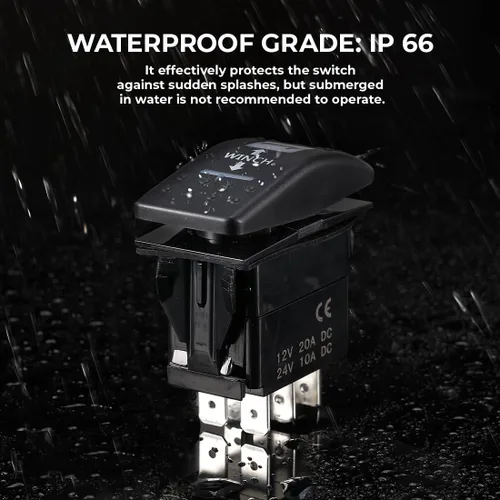 Vista 7 de KEMIMOTO Interruptor basculante de cabrestante de 7 pines, interruptor basculante momentáneo UTV compatible con Polaris RZR Ranger Can-am luz LED
