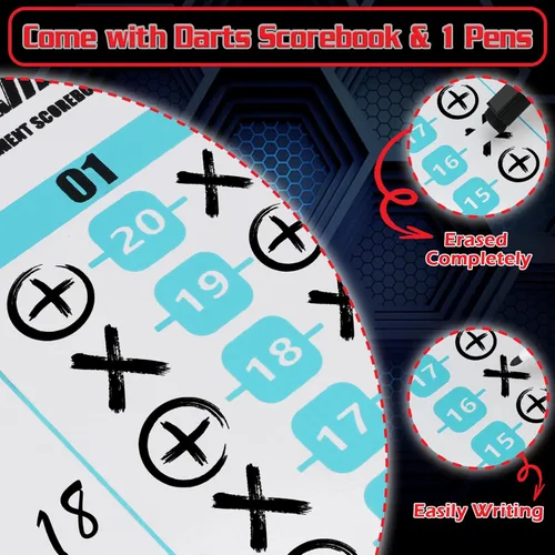 Vista 3 de WIN.MAX Tablero de dardos con punta de acero para adultos, juego de dardos con punta de acero con 12 dardos de metal