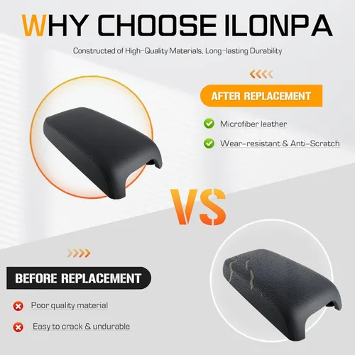 Vista 3 de ILONPA Tapa de cubierta de consola central negra Compatible con 2011-2023 Dodge Charger, 2011-2023 Chrysler 300
