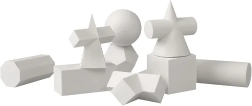 Vista 2 de Clobeau Manualidades 3D de geometría de yeso bosquejo básico de herramientas de aprendizaje de 2 pulgadas, mini molde de geometría de resina