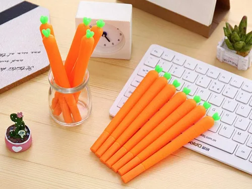 Vista 7 de ALIMITOPIA 12pcs Gel Pen Black Ink Zanahoria Roller Marker Pen (Carrot Styling)