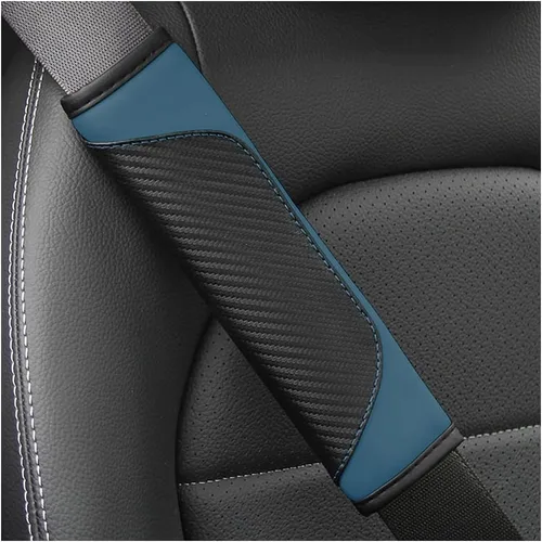 Vista 8 de Osilly 2 piezas de fundas para cinturón de seguridad de coche, protección de hombro de fibra de carbono, cojín suave para cinturón de seguridad