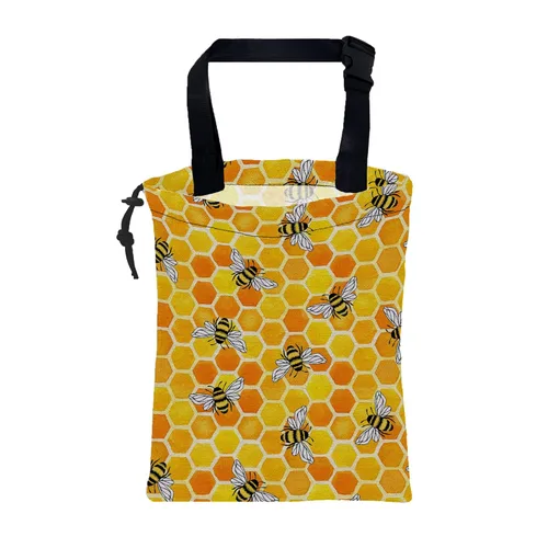 Vista 9 de Bolsa de basura para automóvil, diseño retro abstracto de flores groovy con cordón para colgar y bolsa de almacenamiento con hebilla ajustable, cubo