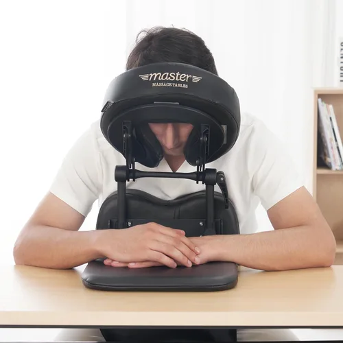 Vista 3 de Master Massage Kit de masaje de escritorio para la cara – Soporte de almohada de mesa y escritorio – Soporte plegable ajustable para reposacabezas
