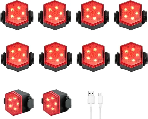 Vista 10 de Luz LED de seguridad, luces de correr para corredores, luces traseras de bicicleta LED con clip para perros, luz para caminar por la noche, trotar