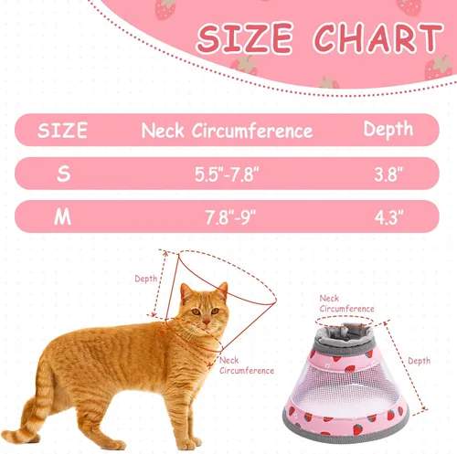 Vista 2 de Collar de cono para gato suave, collar ajustable de recuperación para gatos, collar isabelino ligero para dejar de lamer el cono E de mascota