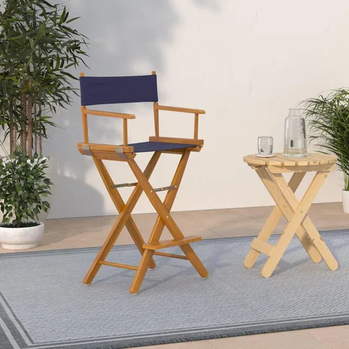 Vista 366 de Casual Home - Silla de director de 30 in, marco blanco, con lona color blanco, altura de barra