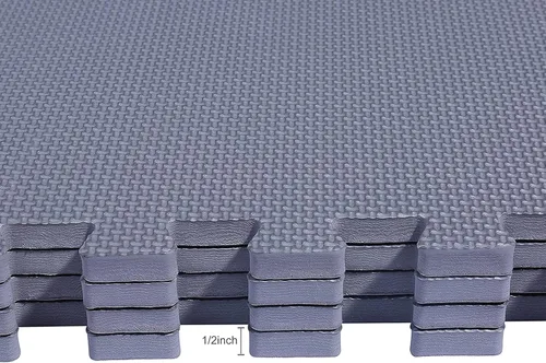 Vista 10 de BalanceFrom Puzzle Exercise Mat 1/2" Thick, EVA Interlocking Foam Floor Tiles for Home Gym, Mat for Home Workout Equipment, Floor Padding for Kids