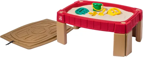 Step2 Mesa de Arena Naturally Playful, Mesa Sensorial de Actividades de Arena para Niños, Kit de Accesorios de 5 Piezas, Juguetes de Verano al Aire