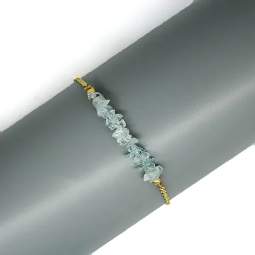 Vista 21 de Gempires Natural Chips Bar Bracelet, Energy Healing Crystals, Birthday, Gift for Her, Gemstone Jewelry 8 inch