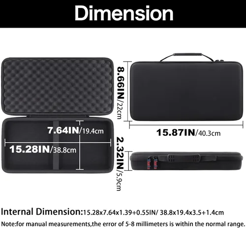 Vista 3 de khanka Funda de viaje para Akai Professional MPK Mini IV MIDI Controlador/MPK Mini MK3 USB-C MIDI Controlador/Donner DMK-25 PRO MIDI Controlador