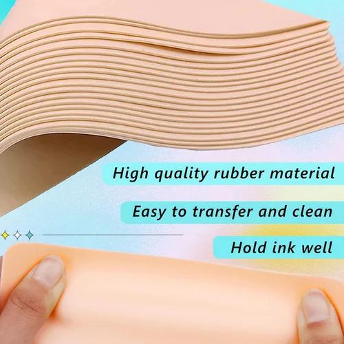 Vista 3 de Piel de práctica falsa – Beoncall 15 piezas en blanco tatuaje práctica de la piel 7.4 x 5.6 pulgadas de doble cara uso tatuaje piel microblading