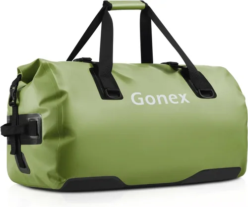 Gonex Bolsa de lona impermeable extra grande de 40 L, 60 L, 80 L, bolsa de lona seca de viaje, bolsa resistente con correas y asas duraderas para