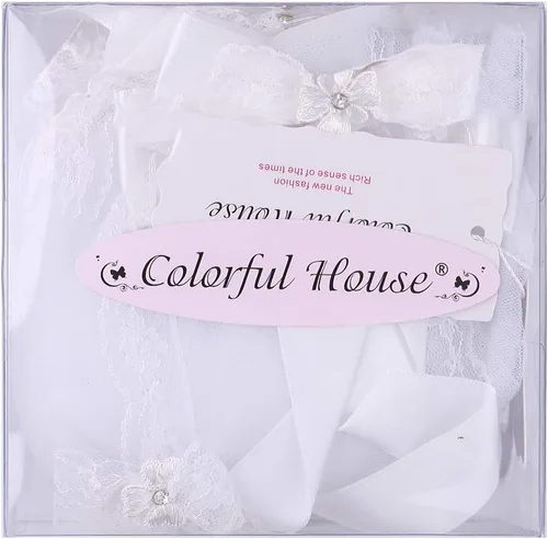 Vista 5 de Velos florales de primera comunión para niñas, corona de perlas blancas