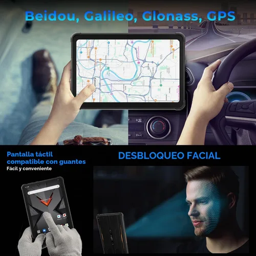 Vista 6 de HOTWAV Tablet rugosa Android 14 de R8, 10,1" tableta impermeable de Incell Negro