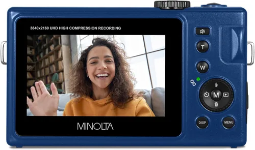 Vista 3 de Minolta MND25 48MP 4K Ultra HD 3.0" LCD Digital Camera Azul