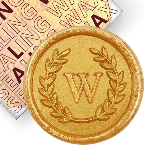 Vista 83 de 50 piezas de calcomanías adhesivas de sello de cera doradas con letras C, hechas a mano, no necesitan sello, calcomanías de cera para rasgar y usar