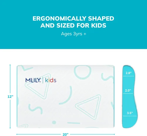 Vista 5 de MLILY Almohada infantil para dormir, almohada ajustable de espuma viscoelástica para niños, juego de cama, almohadas transpirables y refrescantes