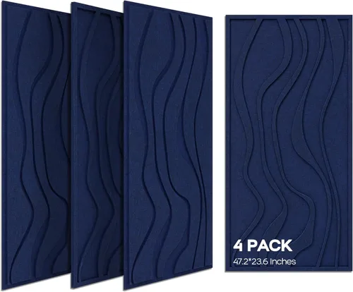 Vista 14 de BUBOS Paquete de 4 Paneles Acústicos Grandes, Tamaño Total 47.2 x 23.6 Pulgadas Paneles de Pared Insonorizados, Paneles de Sonido Decorativos