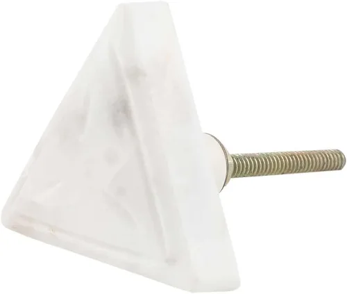 Indian Shelf 2 pomos triangulares de diseño de mármol blanco de lujo para cajones de gabinete de cocina, tiradores decorativos de piedra para