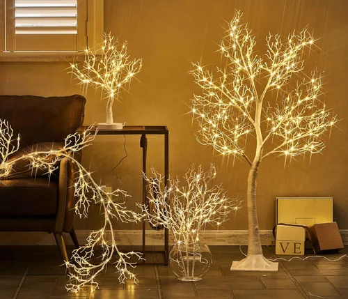 Vista 4 de LITBLOOM Guirnalda iluminada con temporizador, 120 luces LED de 6 pies, guirnalda decorativa con luces que funciona con pilas para interiores