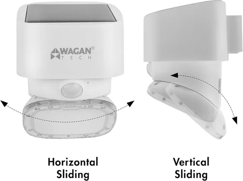Vista 2 de Wagan EL8569 2000 lúmenes luz solar de pared solar al aire libre luz LED impermeable sensor de movimiento luces de seguridad brillante solar