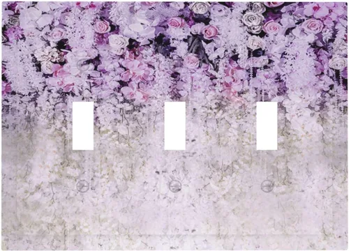 Vista 152 de Pintura al óleo de flores abstractas de 1 cuadrilla de interruptor de luz dúplex individual cubierta de salida placa de pared decorativa Placa