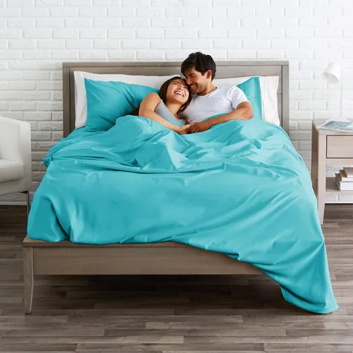Vista 2 de Juego de 3 piezas, ropa de cama suave de lujo de tejido satinado de 100% algodón de 800 hilos, el mejor juego de 3 piezas de calidad premium, fácil