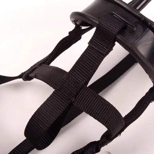 Vista 4 de Bozal para perro, canasta suave ajustable para perros medianos y grandes, deja de morir y ladrar.