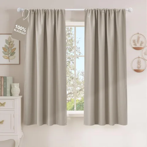Vista 28 de NICETOWN Cortinas naturales de cocina de 36 pulgadas de largo, bolsillo para barra, 100% opacas, tratamientos de ventana fáciles de combinar