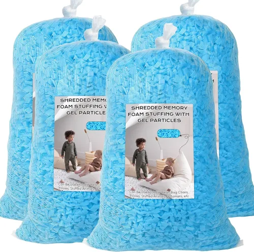 Vista 20 de Relleno de puf, relleno de espuma viscoelástica triturada de 5 libras, relleno de silla de puf, recarga de relleno para puf, relleno de saco