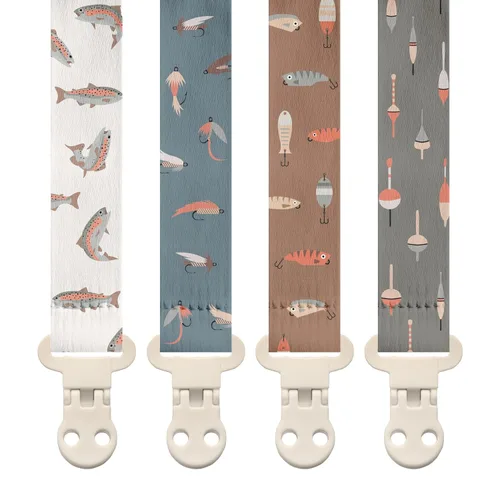 Vista 14 de Stadela - Juego de 4 clips para chupetes de bebé para niñas – Juego de regalo con flores modernas y neutrales estilo Boho (Allysa)