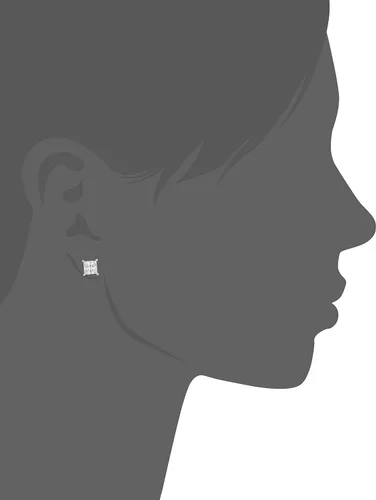 Vista 3 de Tienda Collection Plated Sterling Silver Stud Earrings set with Princess Brilliant Cut Infinite Elements Cubic Zirconia