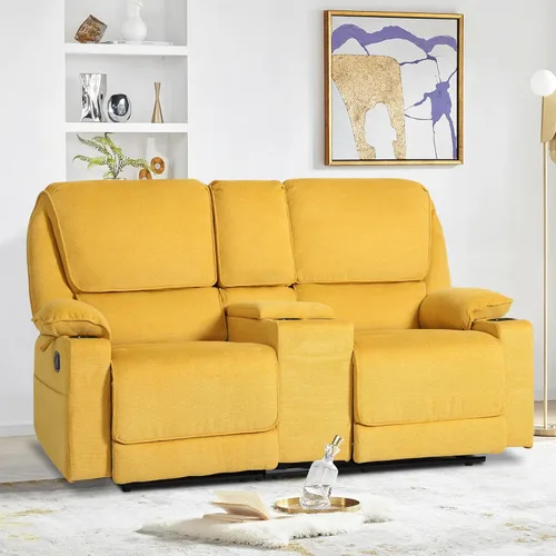 Vista 61 de KIGOTY Juego de 2 muebles de sala de estar, el juego de sofá reclinable incluye sofá reclinable reclinable y silla reclinable de masaje, juego