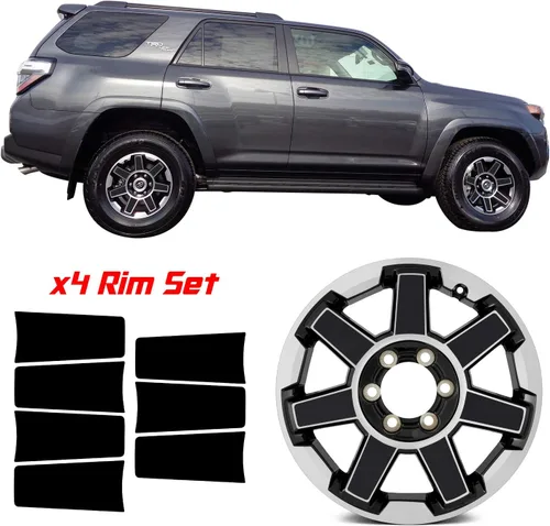 Vista 2 de 4 calcomanías de vinilo para llantas de rueda compatibles con ruedas 4Runner Off Road 2014 2015 2016 2017 2018 2019 2020 – Verde militar mate