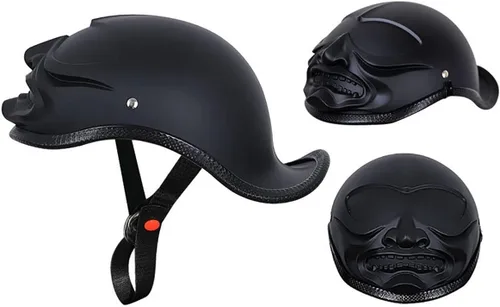 Vista 2 de Half-Shell - Casco de motocicleta, casco de motocicleta con cara abierta, certificación ECE/DOT, medio casco, M (57 ~ 22.8 in)