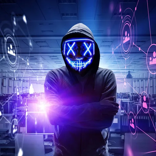 Vista 2 de Purge Mask Halloween Light up Mask, Led Mask Purge Halloween Costumes for Boys