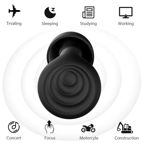 Vista 5 de Yawsoy Tapones para los oídos para dormir con cancelación de ruido, tapones para los oídos reutilizables con reducción de ruido suave para dormir