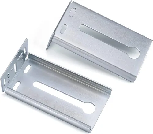 Vista 6 de homdiy 2 pares de soportes de montaje traseros plateados para cierre suave y extensión completa básica con rodamientos de bolas, guías de cajón