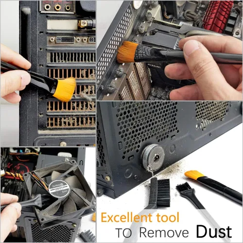 Vista 4 de Kit de cepillo de limpieza pequeño para teclado de computadora, computadora, portátil, cámara electrónica, kit de cepillo de limpieza