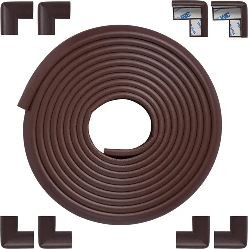 Vista 10 de Protector de esquina de espuma para bordes y esquinas, con parachoques de seguridad de espuma de 19 pies de longitud, protectores de esquina de mesa