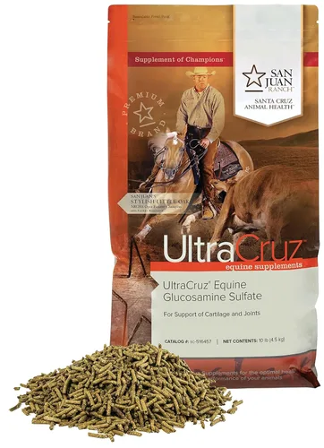 UltraCruz Suplemento para articulaciones de sulfato de glucosamina equina para caballos, 10 libras, pellet, (suministro para 80 días)
