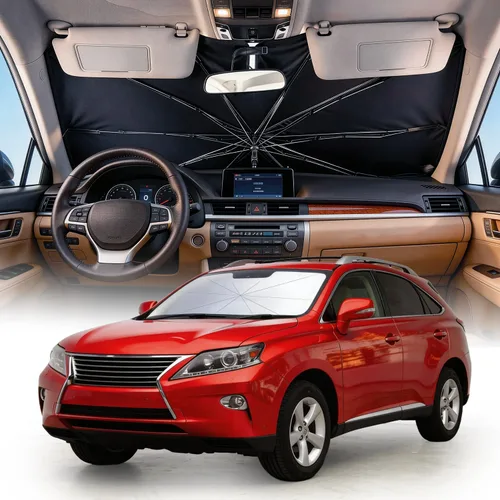 Vista 23 de Parasol personalizado para parabrisas weektic Modelo 3/Modelo Y 2018-2026, revestimiento plateado de titanio resistente, protección solar y térmica