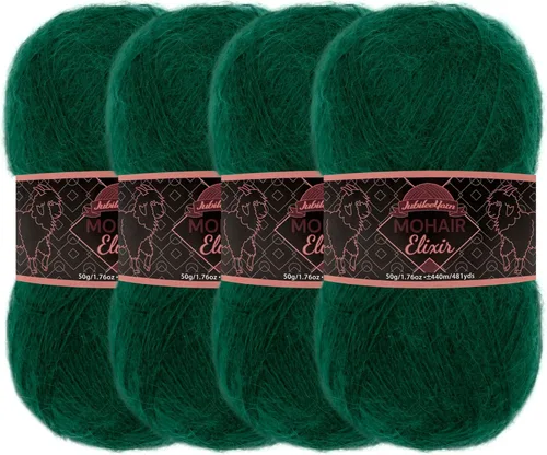 Vista 106 de JubileeYarn Mohair Elixir Yarn - 50g/Skein Baby Wool Blend - Cosmopolitan - 1 Skein