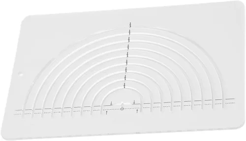 Vista 9 de Regla de acolchado circular, semicírculo, acrílico transparente, altamente precisa, amplia aplicación, plantillas de medición de costura, reglas