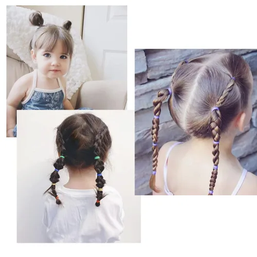 Vista 4 de 400 ligas para el cabello de bebé para niños pequeños, diámetro de 0.8 pulgadas, bandas elásticas pequeñas para cabello, 20 colores para coletas