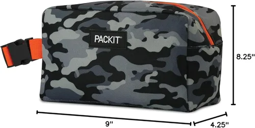 Vista 8 de PackIt Lonchera clásica congelable, camuflaje azul y caja de aperitivos congelable, camuflaje carbón