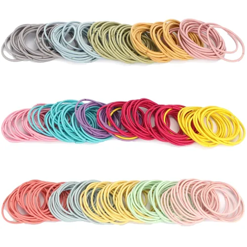 Vista 9 de Unaone Lazos elásticos para el cabello, 300 unidades de bandas elásticas de goma para el cabello sin arrugas, banda para el cabello de 0.079 in